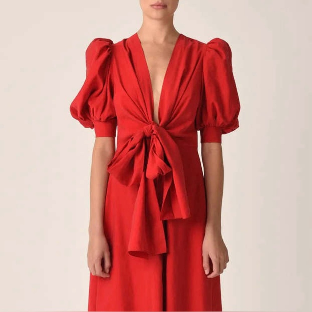 Silvia Tcherassi Lirio Short Dress In Rouge Size L